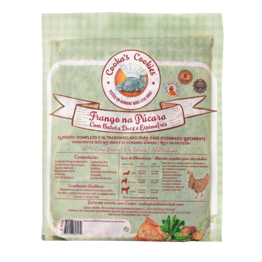 Frango e batata-doce frescos